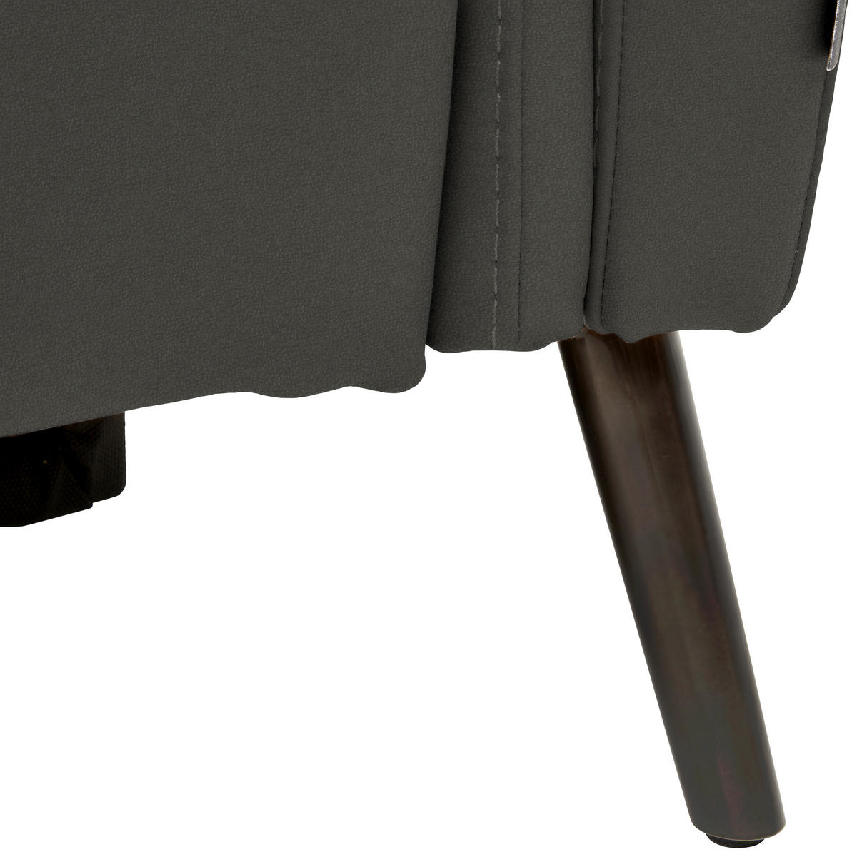 3-SITZER-SOFA Echtleder Anthrazit  - Anthrazit/Schwarz, Design, Leder/Metall (210/79/104cm) - Belluti