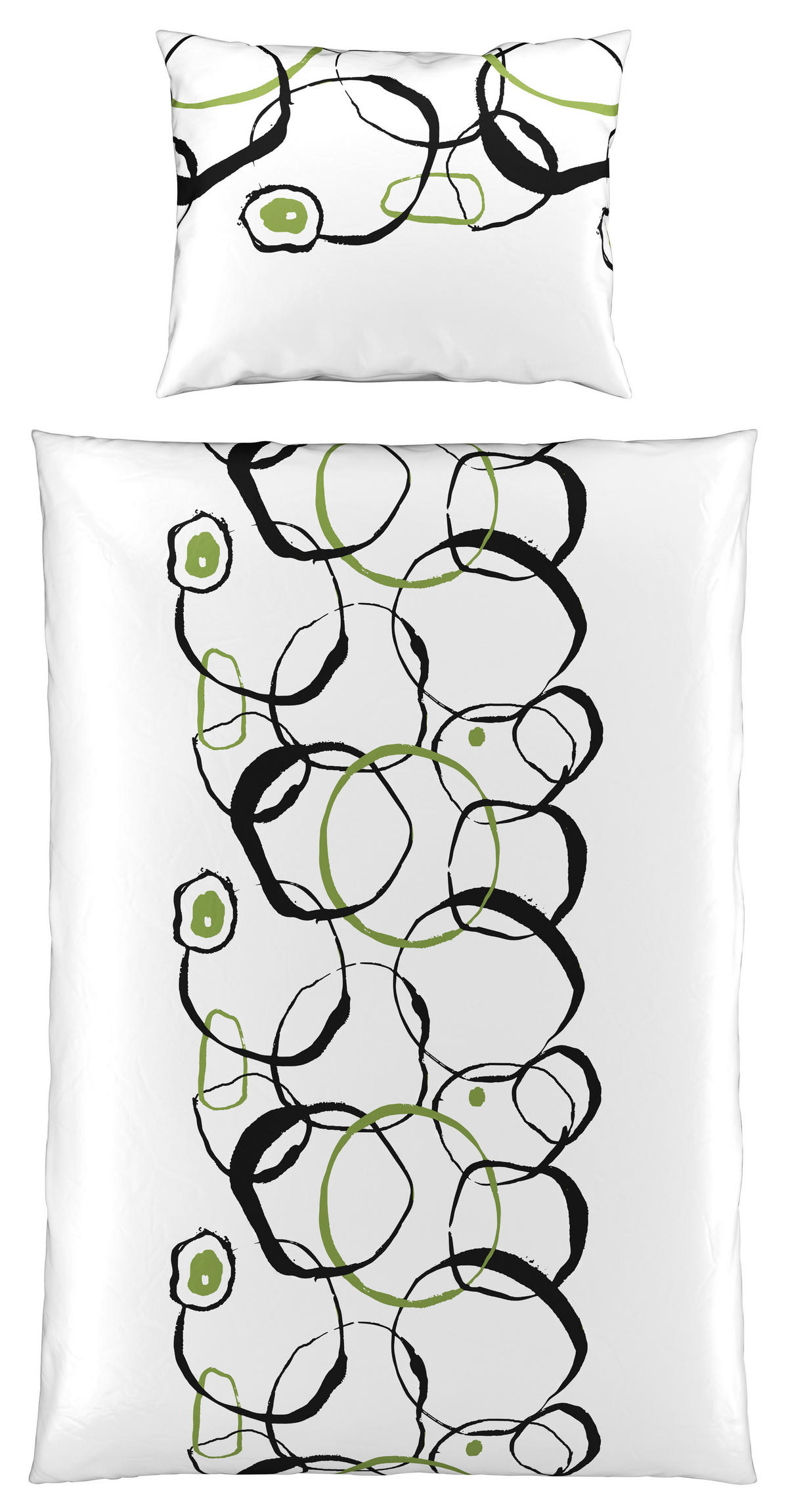 POSTELJINA SA DVA LICA SILENT LIVING 140/200 cm saten zelena, crna  - zelena/crna, Trendi, tekstil (140/200cm) - Esposa