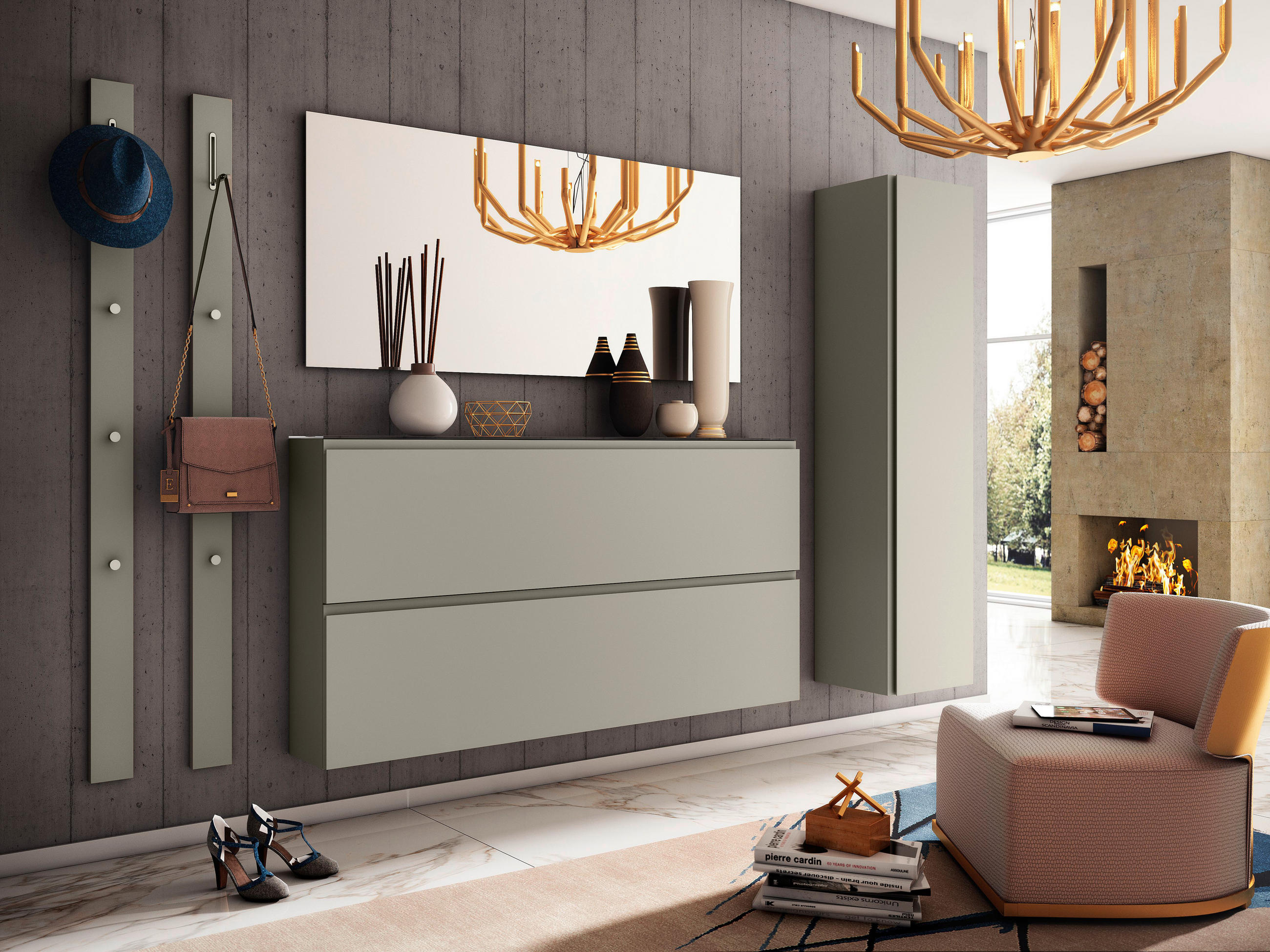 GARDEROBE Taupe - Taupe, Design, Glas (200/185/22cm) - Moderano