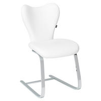 SCHWINGSTUHL Echtleder pigmentiert  - Chromfarben/Weiss, Design, Leder/Metall (49/89/61cm) - Joop!