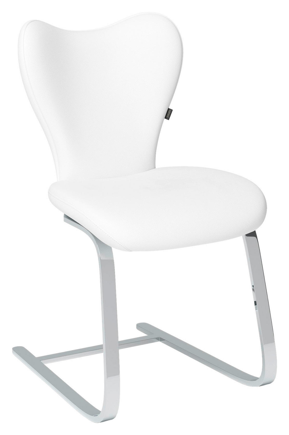 SCHWINGSTUHL Echtleder pigmentiert  - Chromfarben/Weiss, Design, Leder/Metall (49/89/61cm) - Joop!