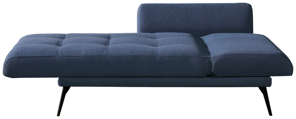 RÉCAMIERE Dunkelblau  - Schwarz/Dunkelblau, KONVENTIONELL, Textil/Metall (200/85/106cm) - Novel