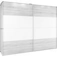 SCHWEBETÜRENSCHRANK  in Weiß, Sonoma Eiche  - Alufarben/Weiß, KONVENTIONELL, Glas/Holzwerkstoff (226/210/62cm) - Xora