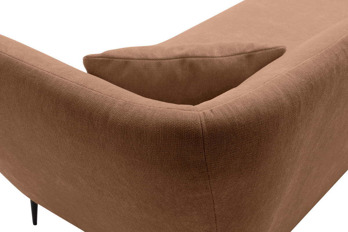 RÉCAMIERE Braun Chenille Zierkissen, Rücken echt  - Schwarz/Braun, KONVENTIONELL, Textil/Metall (224/70/97cm) - Hom`in