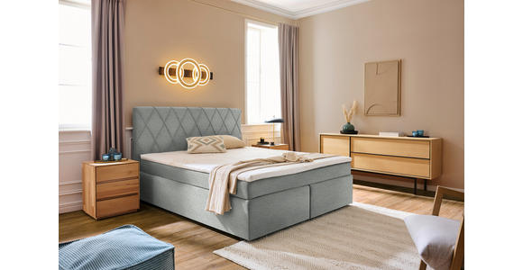 BOXSPRINGBETT 160/200 cm  in Silberfarben  - Silberfarben/Schwarz, Design, Holzwerkstoff/Kunststoff (160/200cm) - Xora