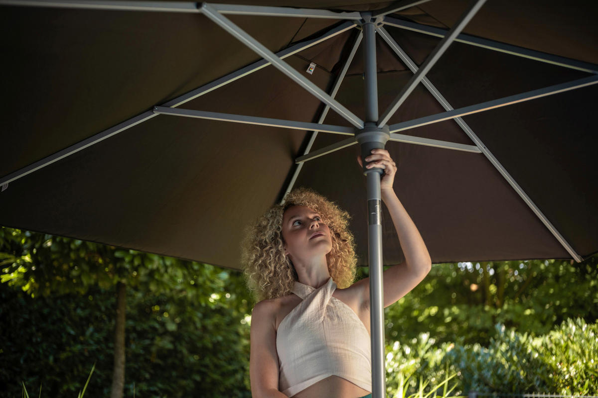 SONNENSCHIRM 300 cm Anthrazit  - Anthrazit/Silberfarben, Basics, Textil/Metall (300cm) - Kettler