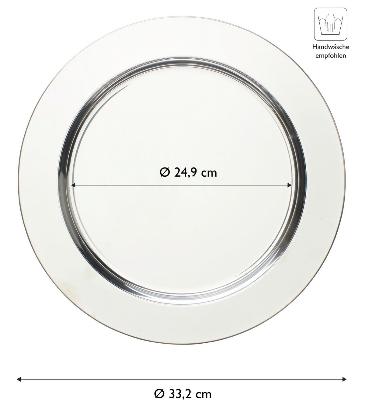 PLATZTELLER 33 cm 2-teilig  - Silberfarben, Basics, Metall (33cm) - Echtwerk