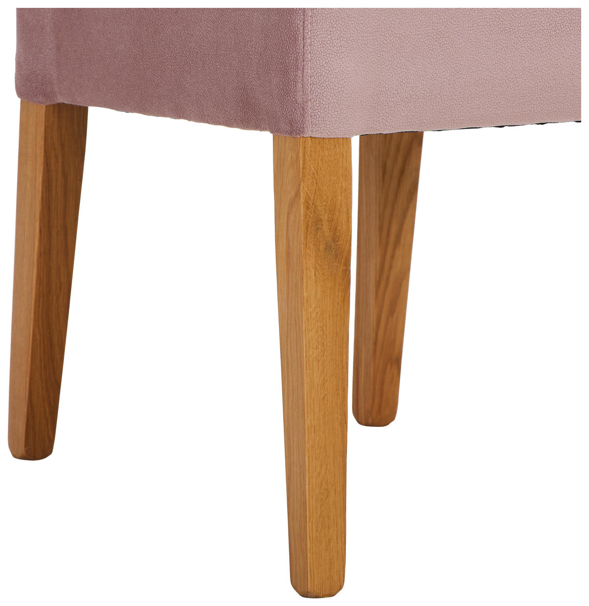 STUHL Samt Rosa, Eichefarben Eiche massiv  - Eichefarben/Rosa, LIFESTYLE, Holz/Textil (42/95/57cm) - Carryhome