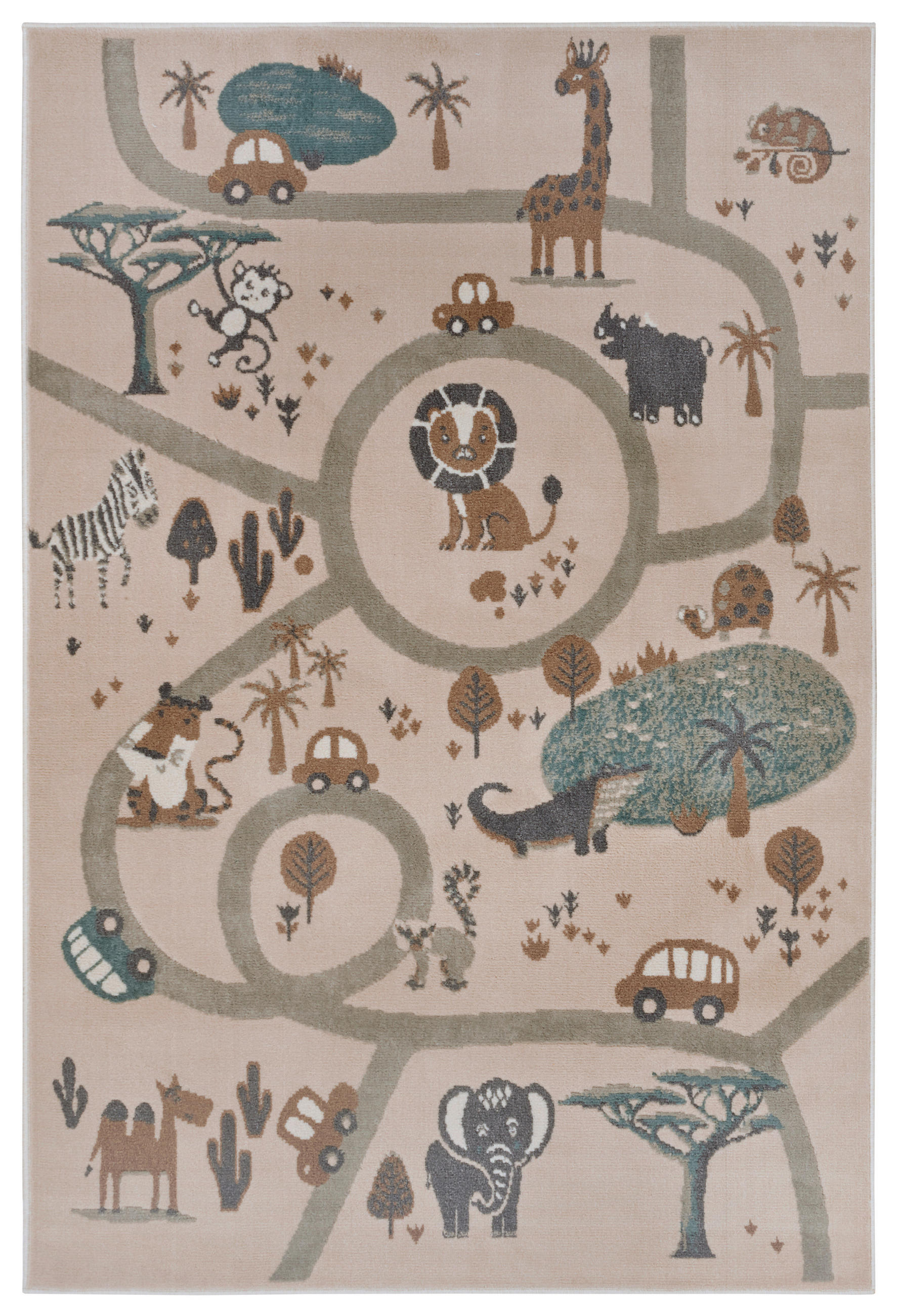 KINDERTEPPICH 120/170 cm Adventures Tier  - Beige/Multicolor, Design, Kunststoff/Textil (120/170cm) - Hanse Home