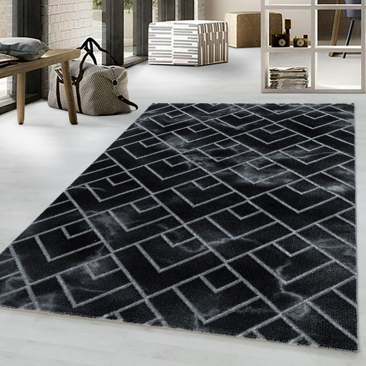 VÄVD MATTA 160/230 cm Naxos 3814 silber  - silver, Design, textil (160/230cm)