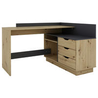ECKSCHREIBTISCH 129/105/84 cm  in Eiche Artisan, Anthrazit  - Anthrazit/Eiche Artisan, LIFESTYLE, Holzwerkstoff (129/105/84cm) - MID.YOU
