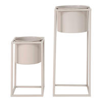 ÜBERTOPF-SET  2-teilig  - Beige, Design, Metall