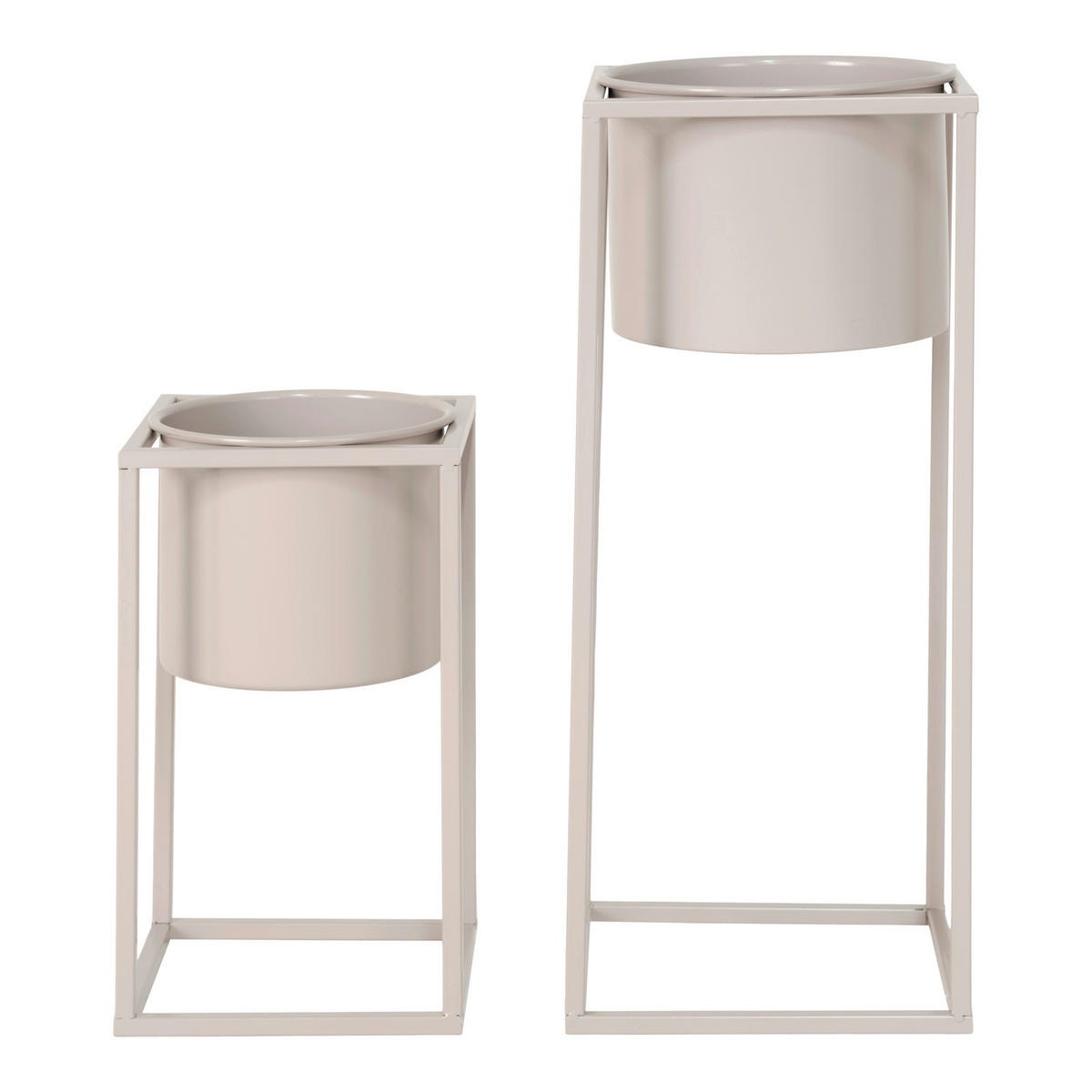 ÜBERTOPF-SET  2-teilig  - Beige, Design, Metall