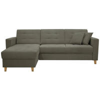 ECKSOFA  Chenille Grün  - Naturfarben/Grün, Design, Holz/Textil (160/231cm) - Livetastic