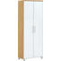 GARDEROBENSCHRANK furniert lackiert Eichefarben, Weiß - Chromfarben/Eichefarben, Design, Glas/Holz (71/193/37cm) GARDEROBENSCHRANK furniert lackiert Eichefarben, Weiß - Chromfarben/Eichefarben, Design, Glas/Holz (71/193/37cm)