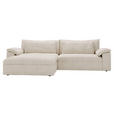 ECKSOFA  in Webstoff Beige  198/306 cm  - Beige/Schwarz, MODERN, Kunststoff/Textil (198/306cm) - Carryhome