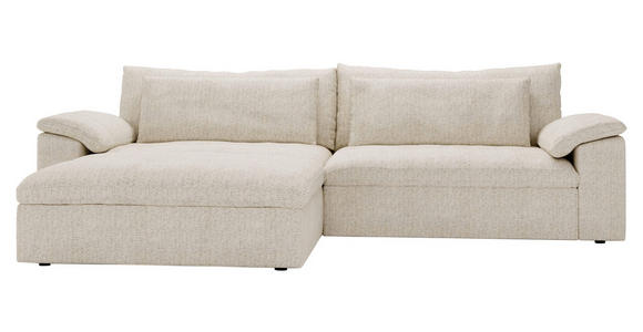 ECKSOFA  in Webstoff Beige  198/306 cm  - Beige/Schwarz, MODERN, Kunststoff/Textil (198/306cm) - Carryhome