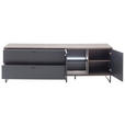 LOWBOARD  in 208/68/50 cm  - Eichefarben/Anthrazit, Design, Glas/Holz (208/68/50cm) - Novel