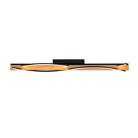 LED-DECKENLEUCHTE Zhang 120/12,5/10,5 cm   - Schwarz/Kieferfarben, Design, Holz/Kunststoff (120/12,5/10,5cm) - Novel