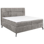 BOXSPRINGBETT 160/200 cm,  in Grau, Topper, H2 + H2 = mittel  - Schwarz/Grau, Design, Textil/Metall (160/200cm) - Esposa