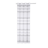 ÖSENVORHANG halbtransparent  - Creme/Grau, Basics, Textil (135/245cm)