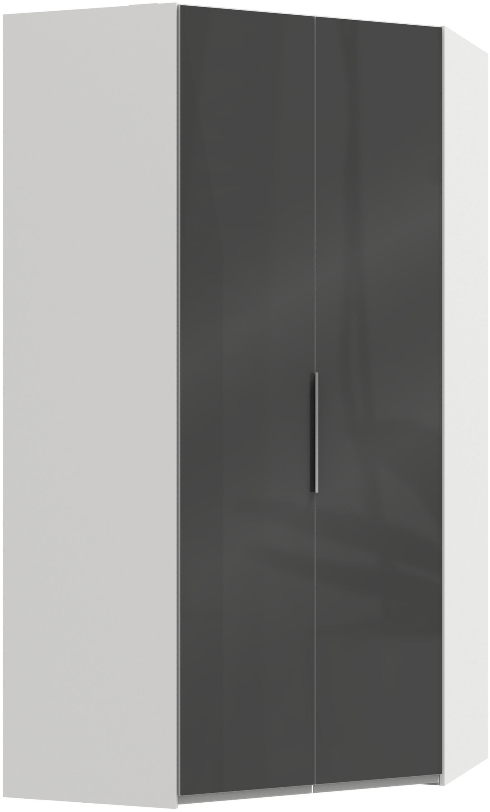 ECKSCHRANK 120/236/120 cm - Chromfarben/Weiss, Modern, Glas/Holzwerkstoff (120/236/120cm) - MID.YOU