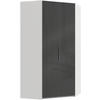 ECKSCHRANK 120/236/120 cm Weiß, Grau  - Chromfarben/Weiß, MODERN, Glas/Holzwerkstoff (120/236/120cm) - MID.YOU