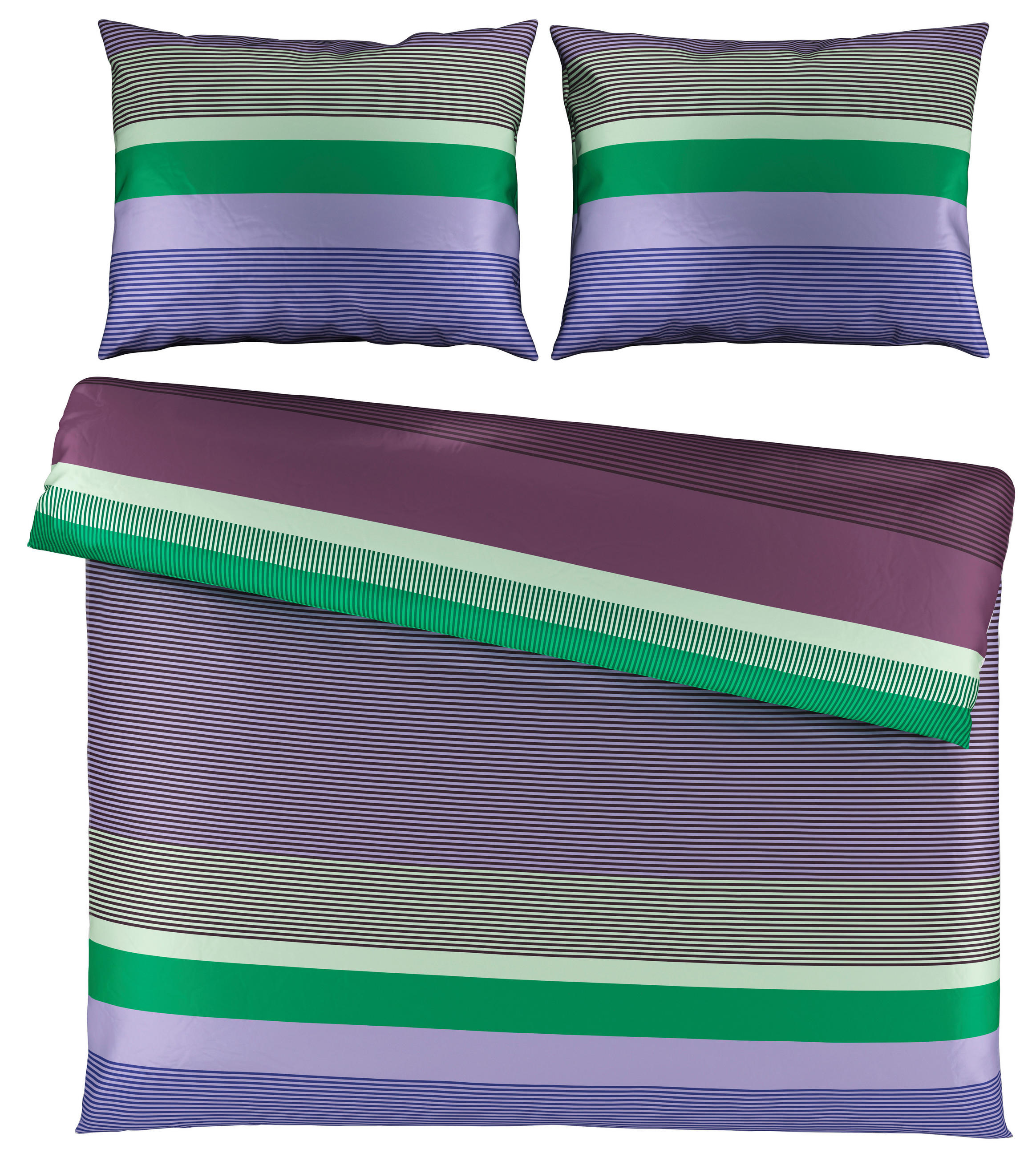 Lenjerie De Pat 200/220 cm  - lila/verde salvie, Basics, textil (200/220cm)