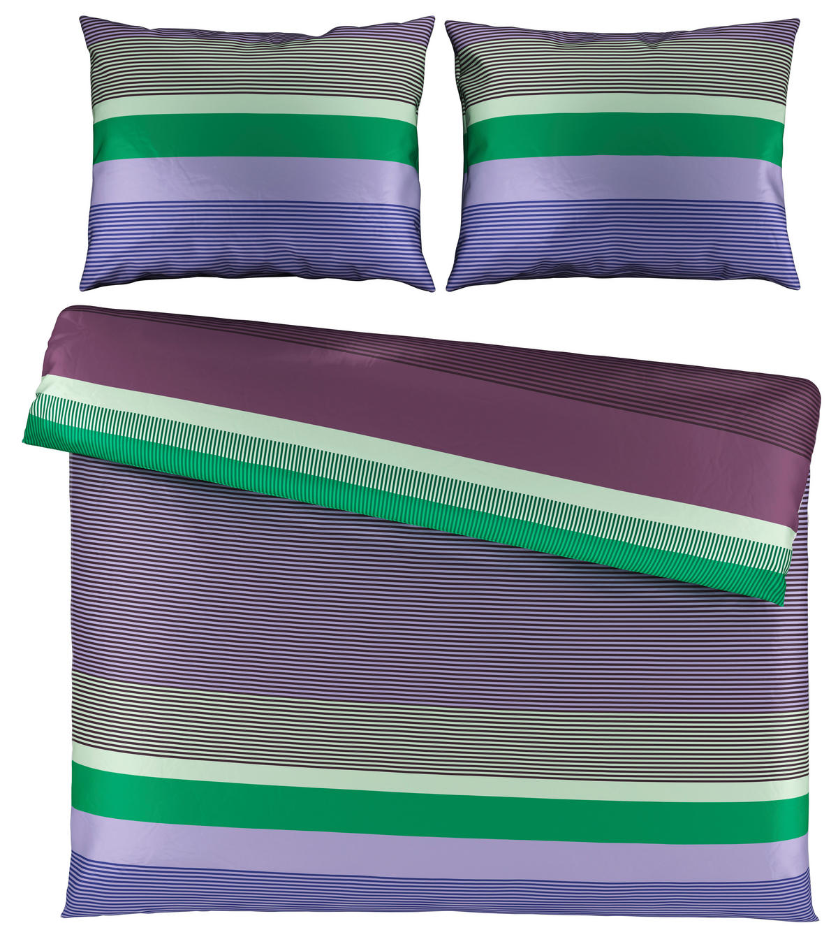 Lenjerie De Pat 200/220 cm  - lila/verde salvie, Basics, textil (200/220cm)