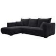 ECKSOFA  in Cord Schwarz  208/322 cm  - Schwarz, MODERN, Holz/Textil (208/322cm) - Carryhome