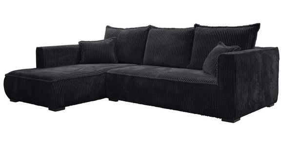 ECKSOFA  in Cord Schwarz  208/322 cm  - Schwarz, MODERN, Holz/Textil (208/322cm) - Carryhome