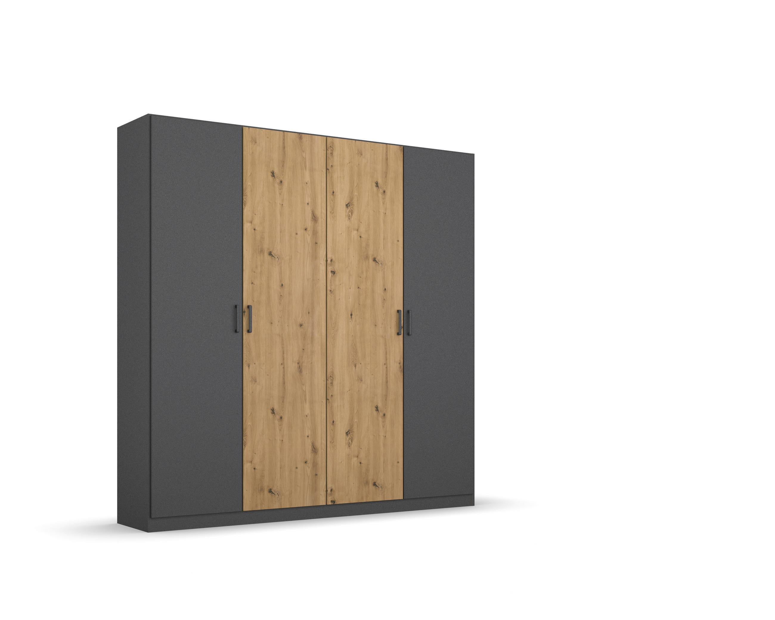 DREHTÜRENSCHRANK  in Grau, Eiche Artisan  - Eiche Artisan/Grau, MODERN, Holzwerkstoff/Kunststoff (181/210/54cm) - Rauch Möbel