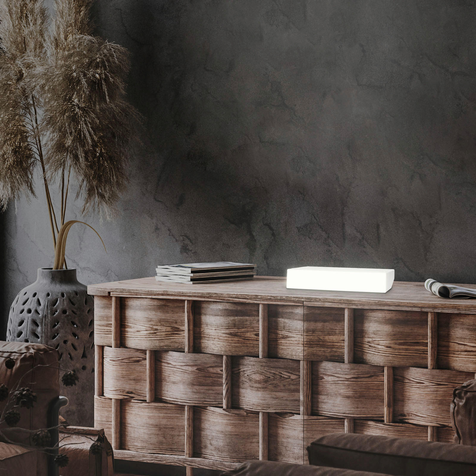 LED SVJETILJKA STOLNA  - bijela, Design, plastika (25,5/4,5/5,1cm)