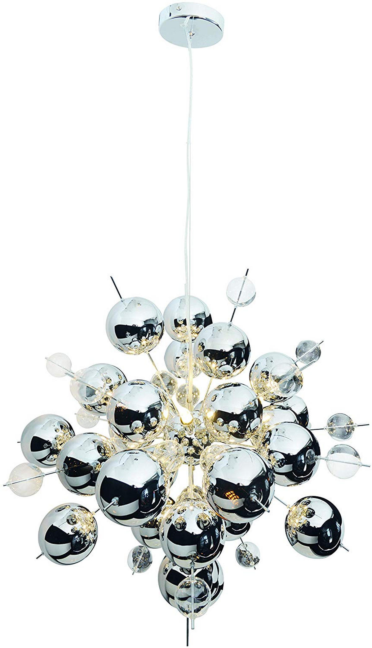 HÄNGELEUCHTE 65/150 cm  - Chromfarben/Klar, Design, Glas/Metall (65/150cm) - Näve