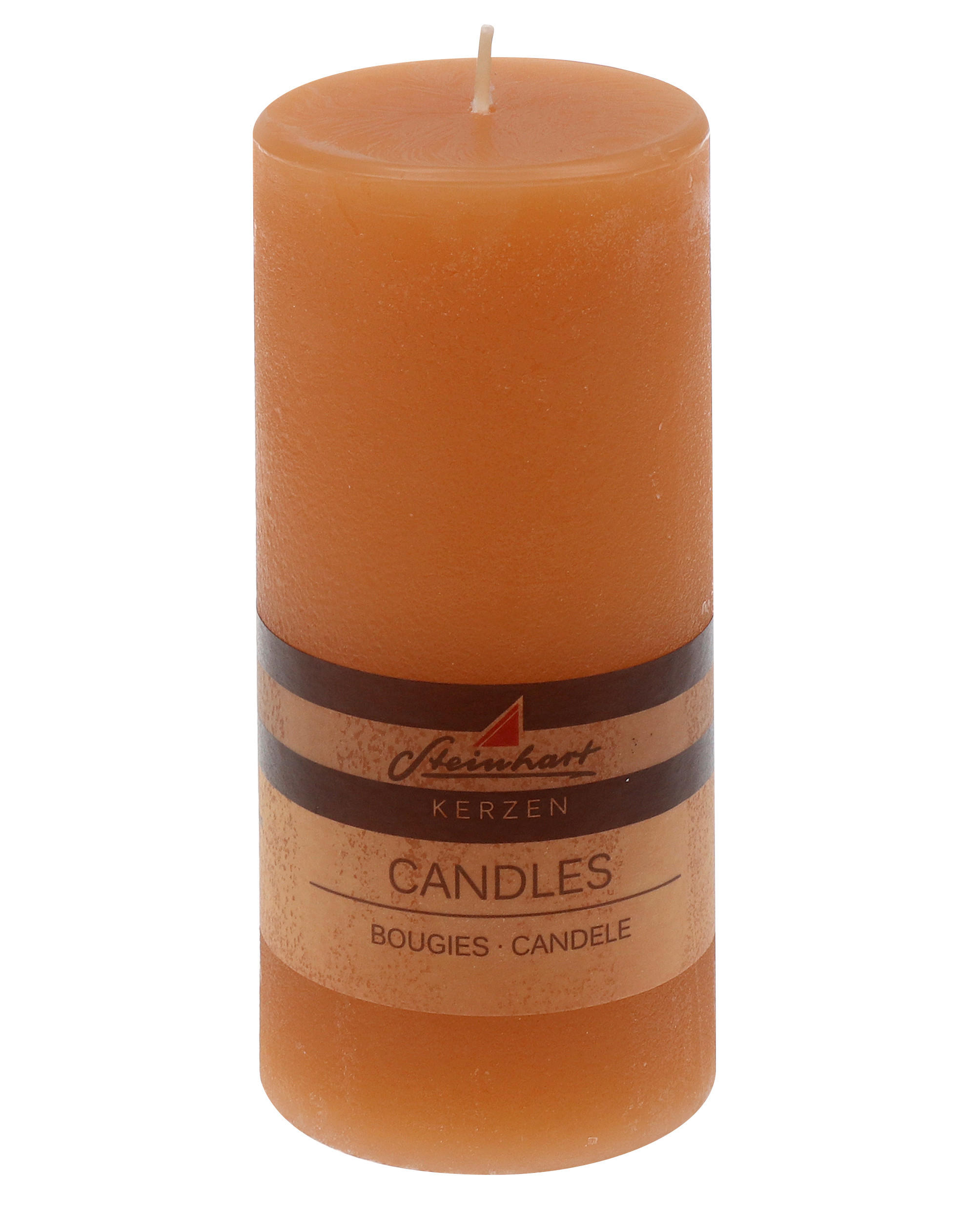 STUMPENKERZE  - Dunkelorange, Basics, Naturmaterialien (6,8/15,0cm)