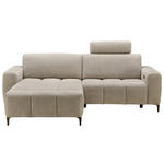 ECKSOFA in Chenille Beige  165/246 cm  - Beige/Schwarz, Design, Textil/Metall (165/246cm) - Carryhome