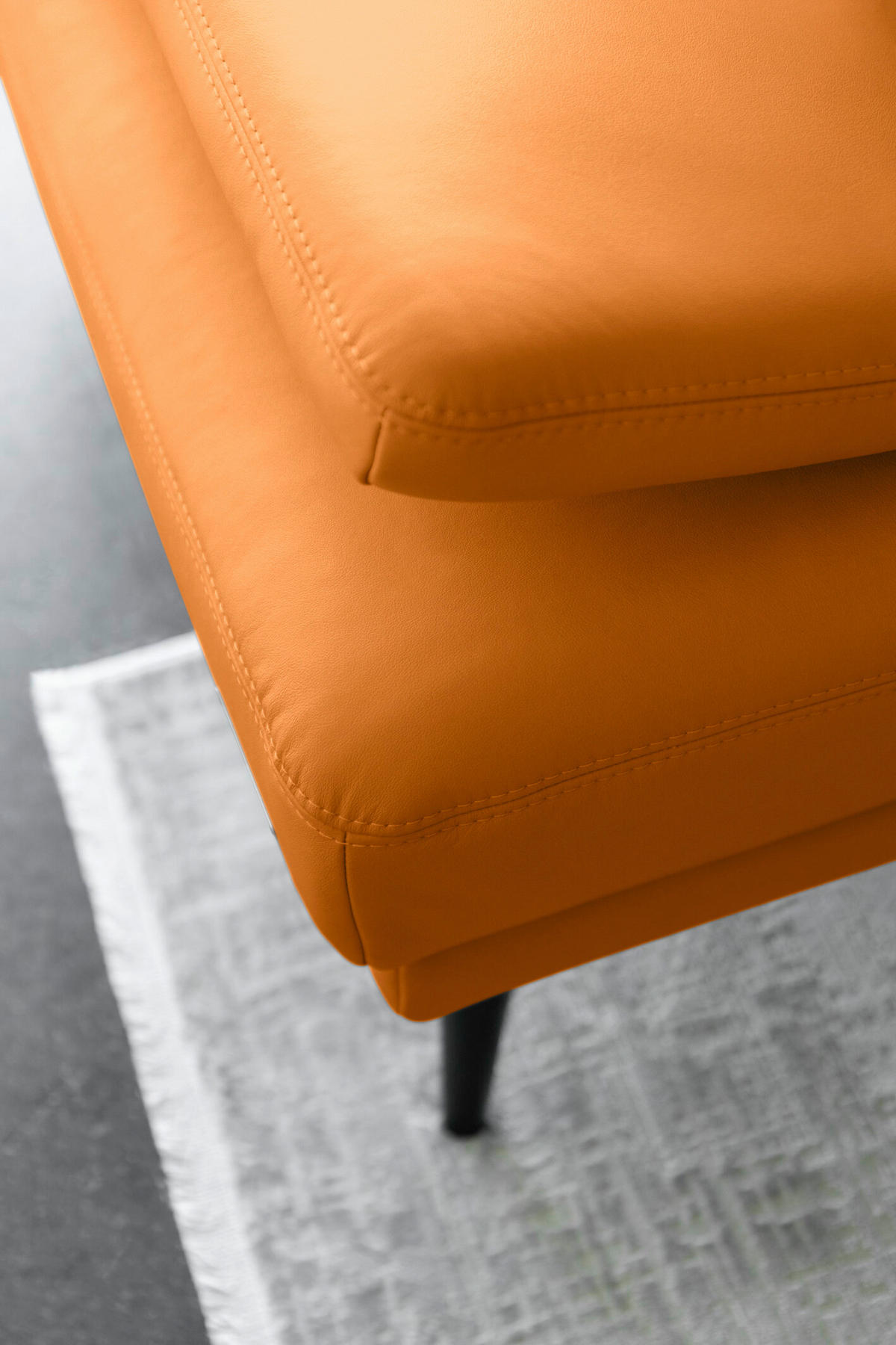 ECKSOFA Echtleder Currygelb  - Currygelb/Schwarz, Konventionell, Leder/Metall (180/301cm) - Joop!