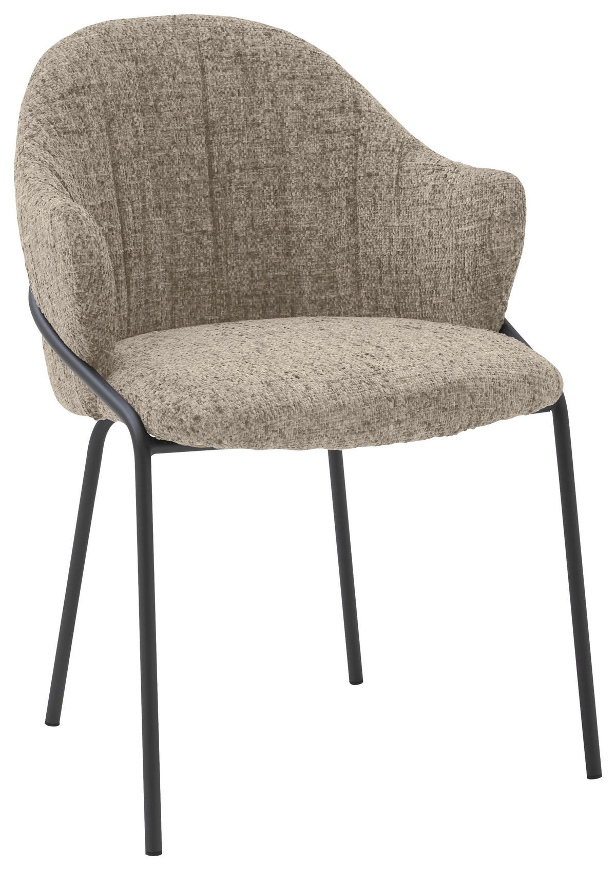 ARMLEHNSTUHL  Lederauswahl, Stoffauswahl beflockt  - Anthrazit/Hellgrau, Design, Textil/Metall (55/84/55cm) - Belluti