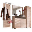 GARDEROBE 4-teilig  in 267/200/34 cm  - Eichefarben/Braun, Design, Glas/Holzwerkstoff (267/200/34cm) - Moderano