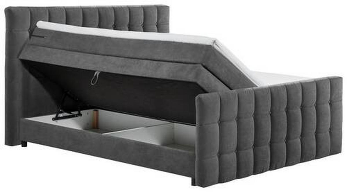 BOXSPRINGBETT 180/200 cm  in Anthrazit  - Anthrazit/Schwarz, MODERN, Holzwerkstoff/Kunststoff (180/200cm) - MID.YOU