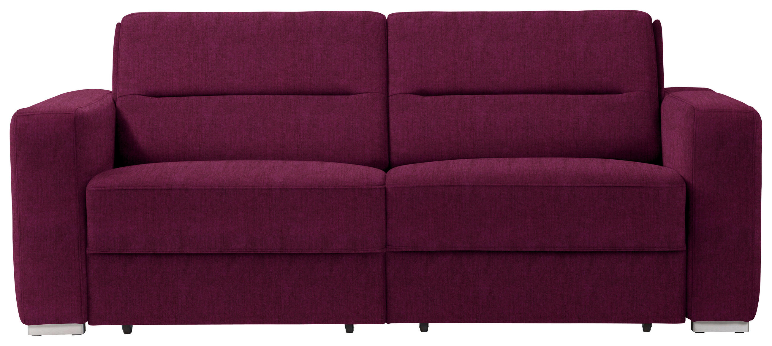 SCHLAFSOFA Textil Aubergine  - Aubergine, Konventionell, Textil/Metall (202/86/92cm) - Sedda