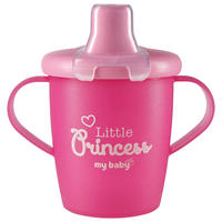 DĚTSKÝ NÁPOJOVÝ KELÍMEK - růžová, Basics, plast (7cm) - My Baby Lou