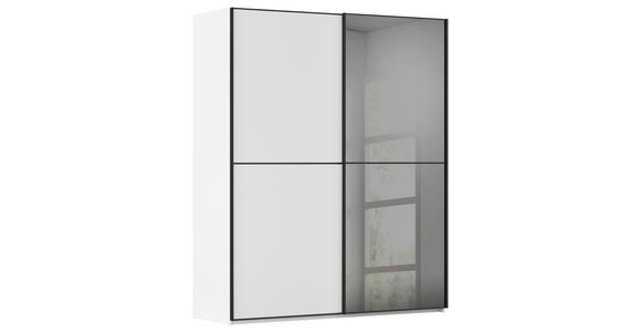 SCHWEBETÜRENSCHRANK 181/223/68 cm 2-türig Schwarz, Weiß  - Schwarz/Weiß, KONVENTIONELL, Glas/Holzwerkstoff (181/223/68cm) - Novel