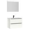 BADEZIMMER 3-teilig  in 81 cm  - Weiß Hochglanz/Schwarz, MODERN, Holzwerkstoff/Stein (81cm) - Nobilia