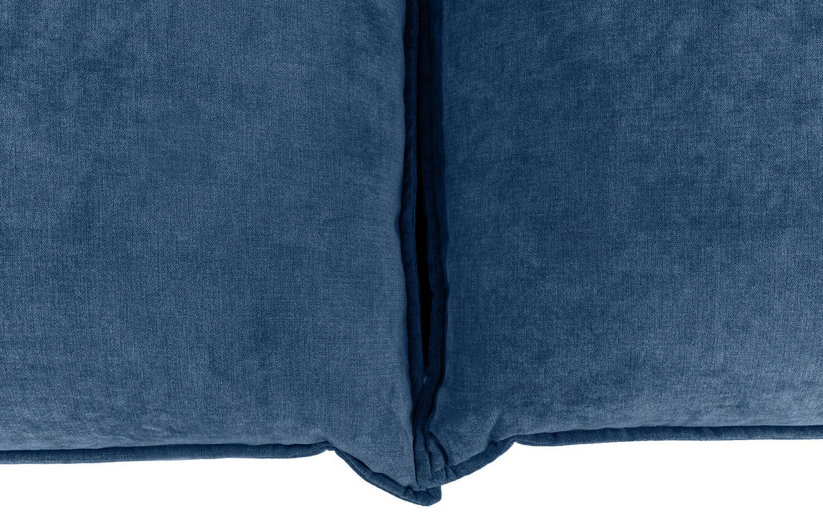 ECKSOFA in Webstoff Blau  338/165 cm  - Blau/Schwarz, Design, Textil/Metall (338/165cm) - Hom`in