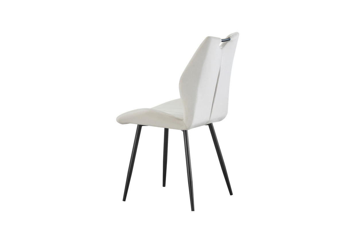 STUHL-SET 2 Stück  in Webstoff  - Creme/Schwarz, MODERN, Textil/Metall (52/75/58cm) - MID.YOU