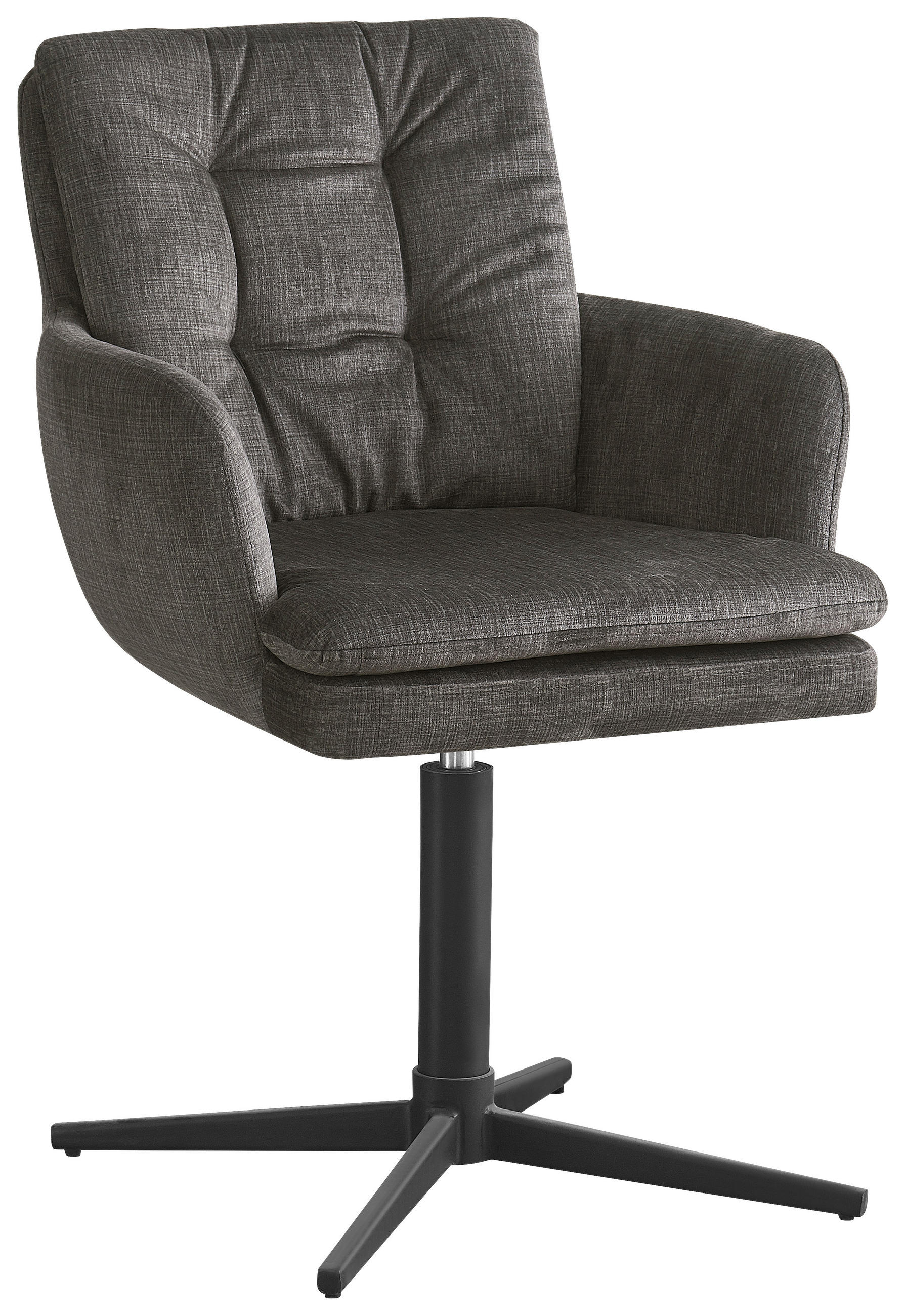 Novel ŽIDLE S PODRUČKAMI, železo, tkaná látka, černá, šedá