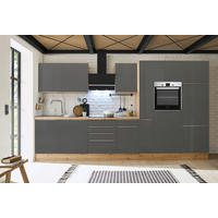 MODULKÖK 370 cm   i antracit, grå, ek Artisan  - aluminiumfärg/ek Artisan, Lifestyle, trämaterial/plast (370cm) - Respekta