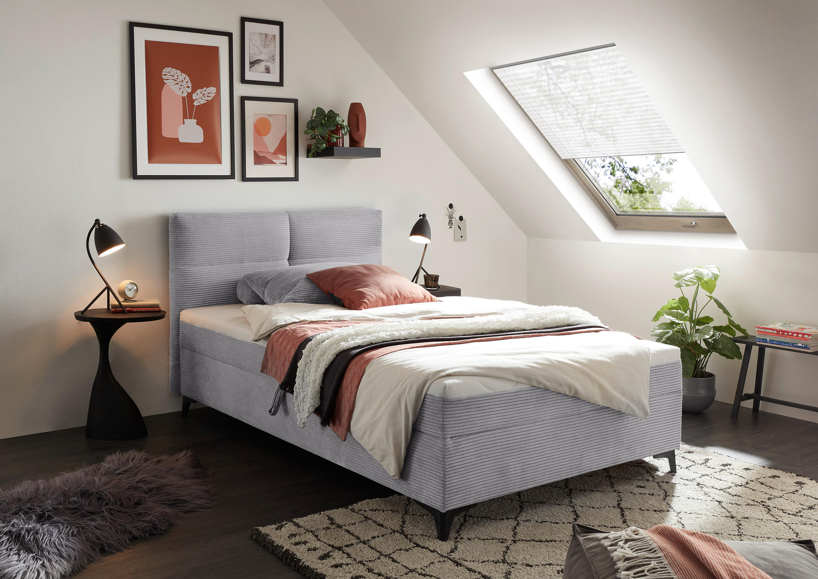 BOXBETT 120/200 cm  in Beige  - Beige, MODERN, Holzwerkstoff/Kunststoff (120/200cm) - MID.YOU