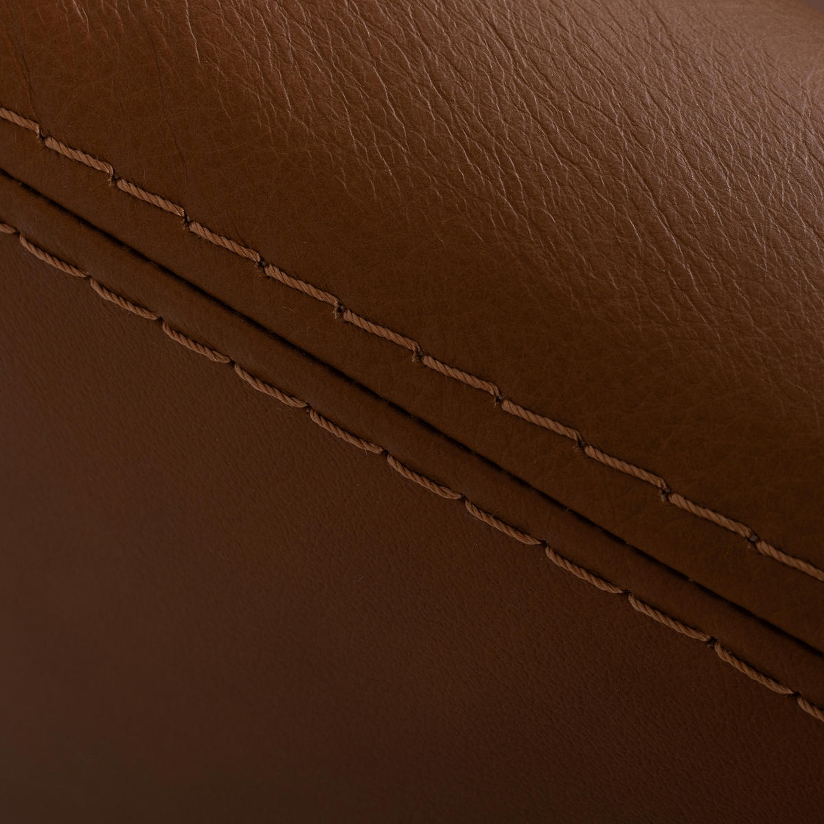 SESSEL in Echtleder Cognac  - Cognac/Schwarz, Design, Leder/Metall (67/87/74cm) - Livetastic